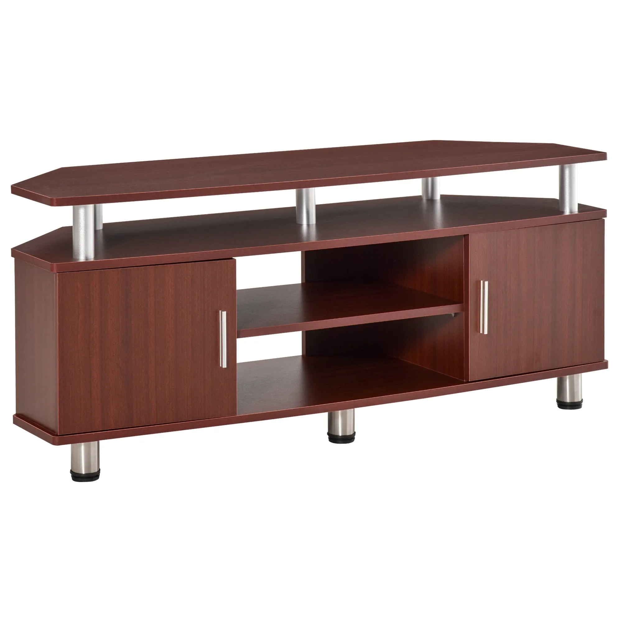 Mobile Classic Tv Living Room Door with 2 shelves, Marrone 120x39.5x52cm