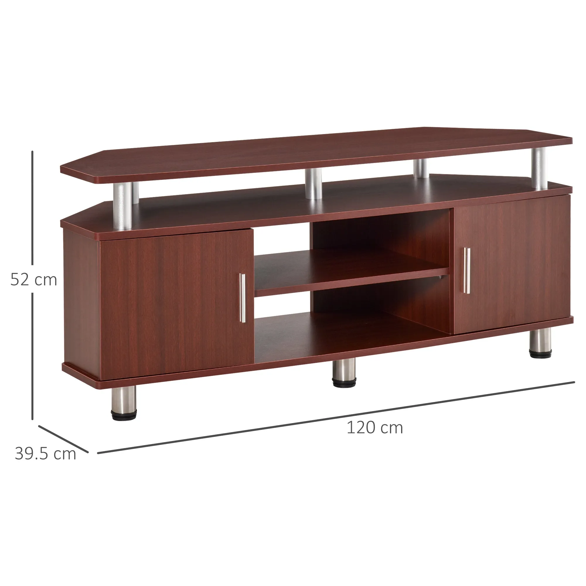Mobile Classic Tv Living Room Door with 2 shelves, Marrone 120x39.5x52cm - Image 3