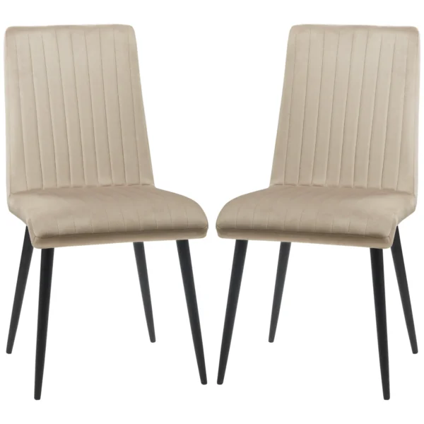 Set of 2 Padded Kitchen Chairs with Steel Legs and Space-Saving Design, 43x58x90 cm