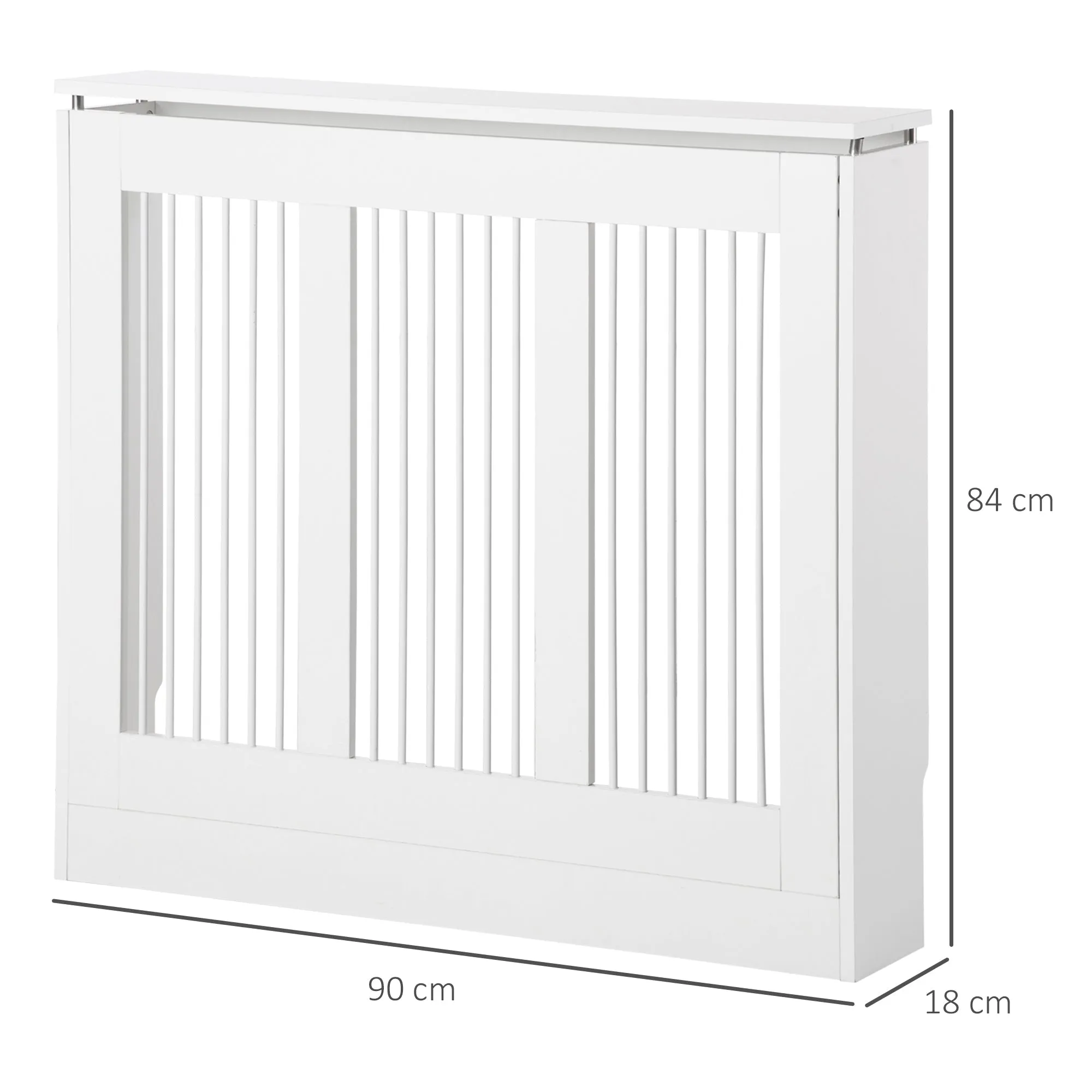 cover -levy with modern and elegant slab for the house, in mdf and steel, 90x18x84cm, white - Image 3