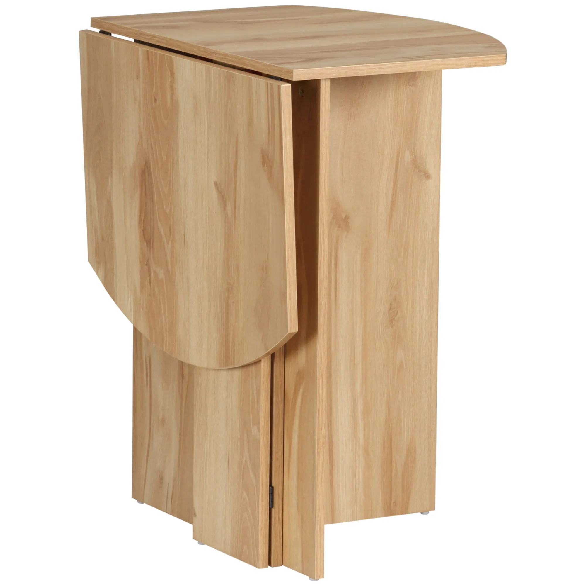 Space-Saving Folding Wooden Dining Table, 90x60x74cm, Oak