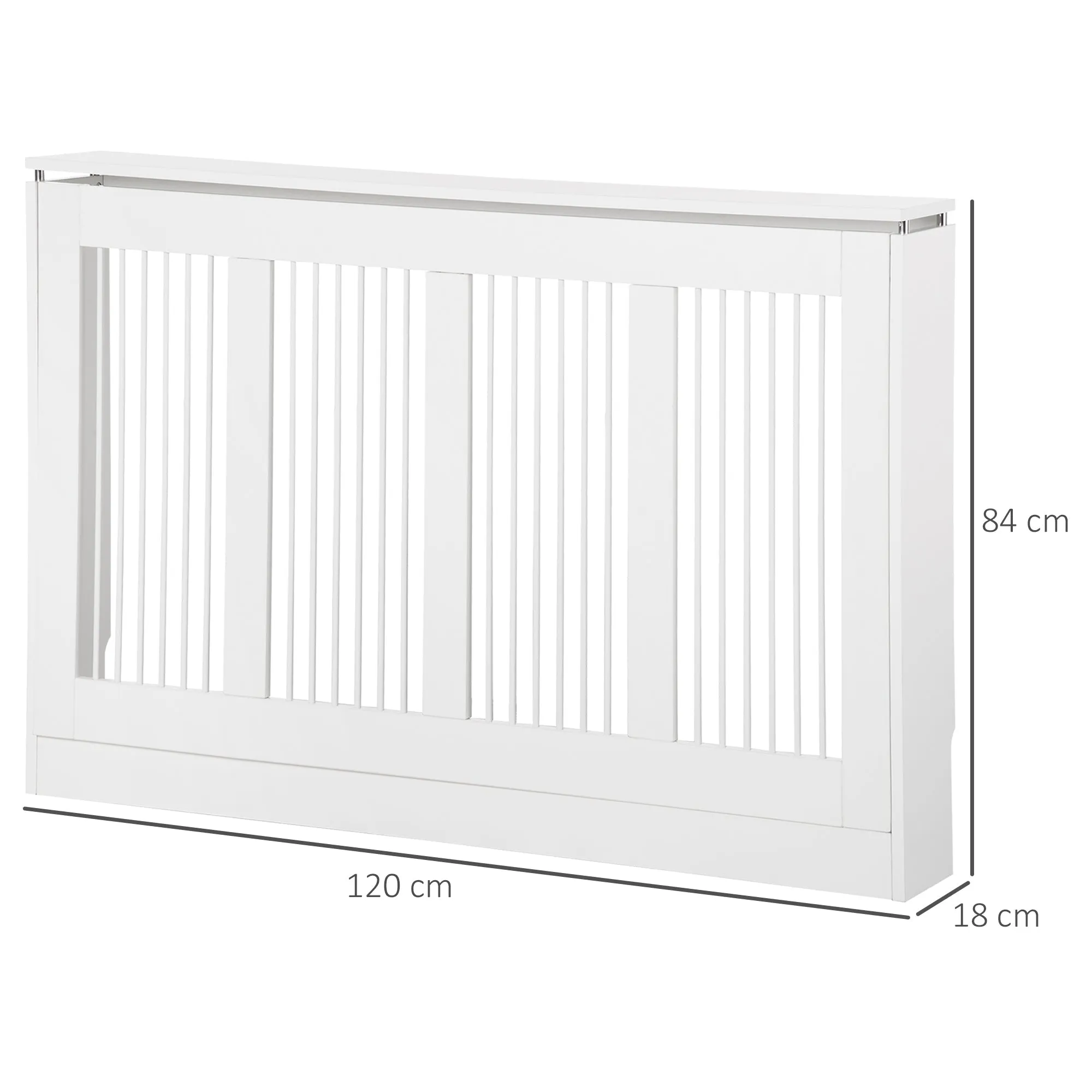 cover -levy with modern and elegant slab for the house, in mdf and steel, 120x18x84cm, white - Image 3