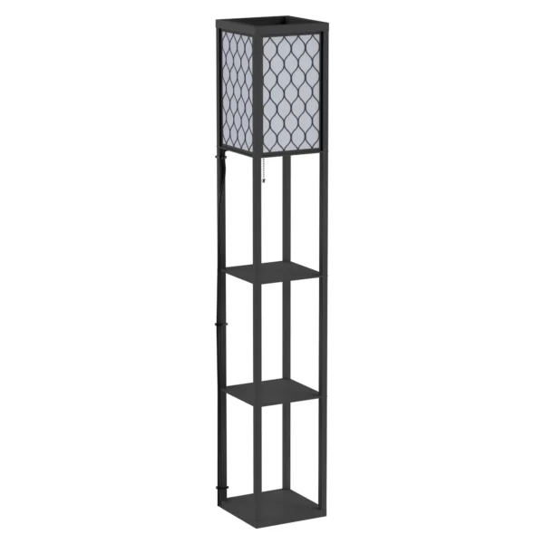 Modern Land Lamp with 3 Levels Black Library 26 x 26 x 160 cm