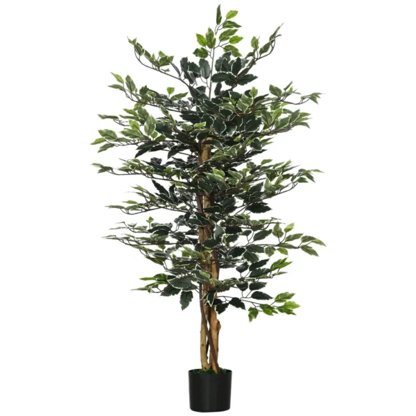 Artificial Fico plant from 130 cm to 702 leaves and 3 trunks with Ø15x12.5 cm pot, for interiors and outdoors