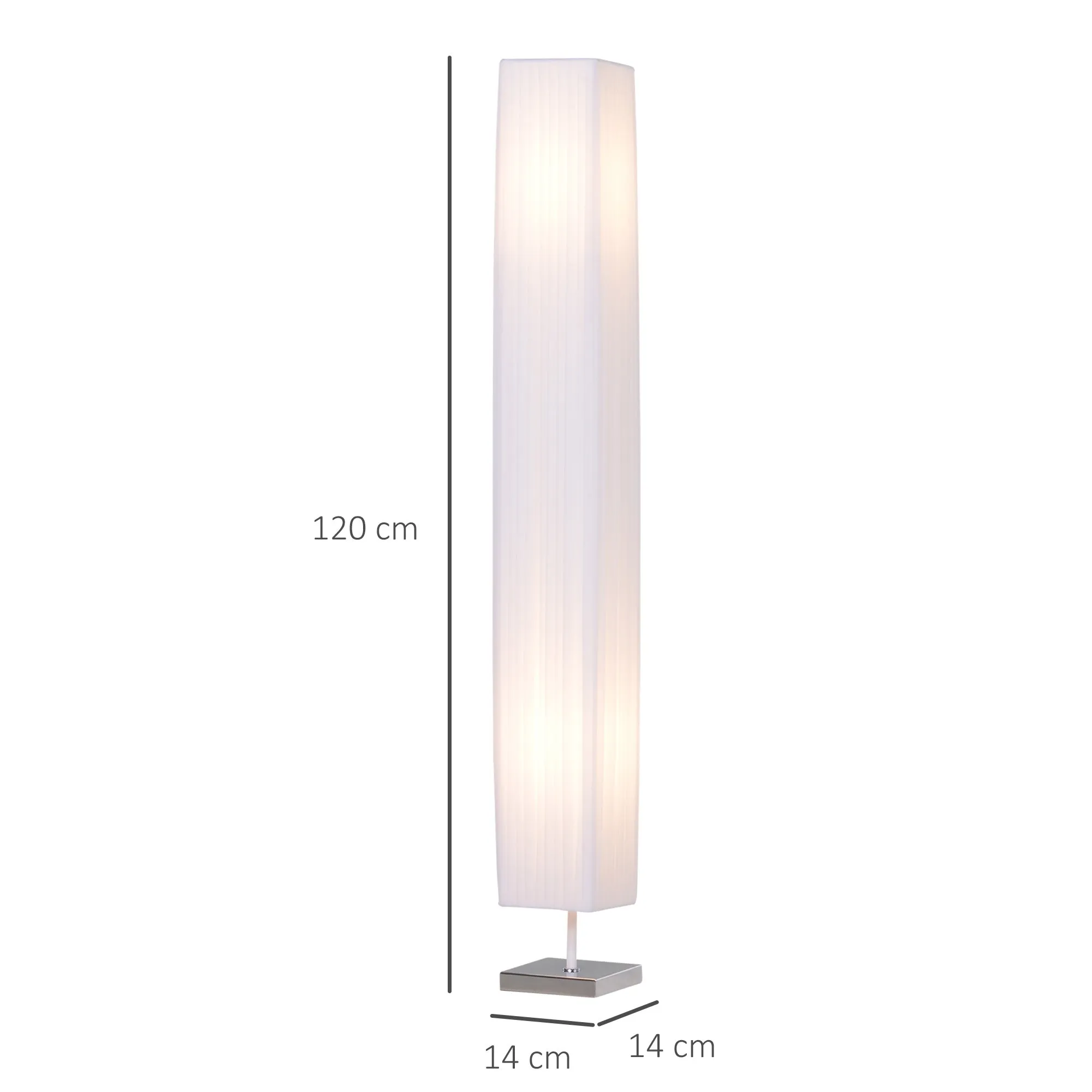 Floor Lamp Floor Lamp Modern Design Living Room Fabric 14×14×120cm White - Image 3