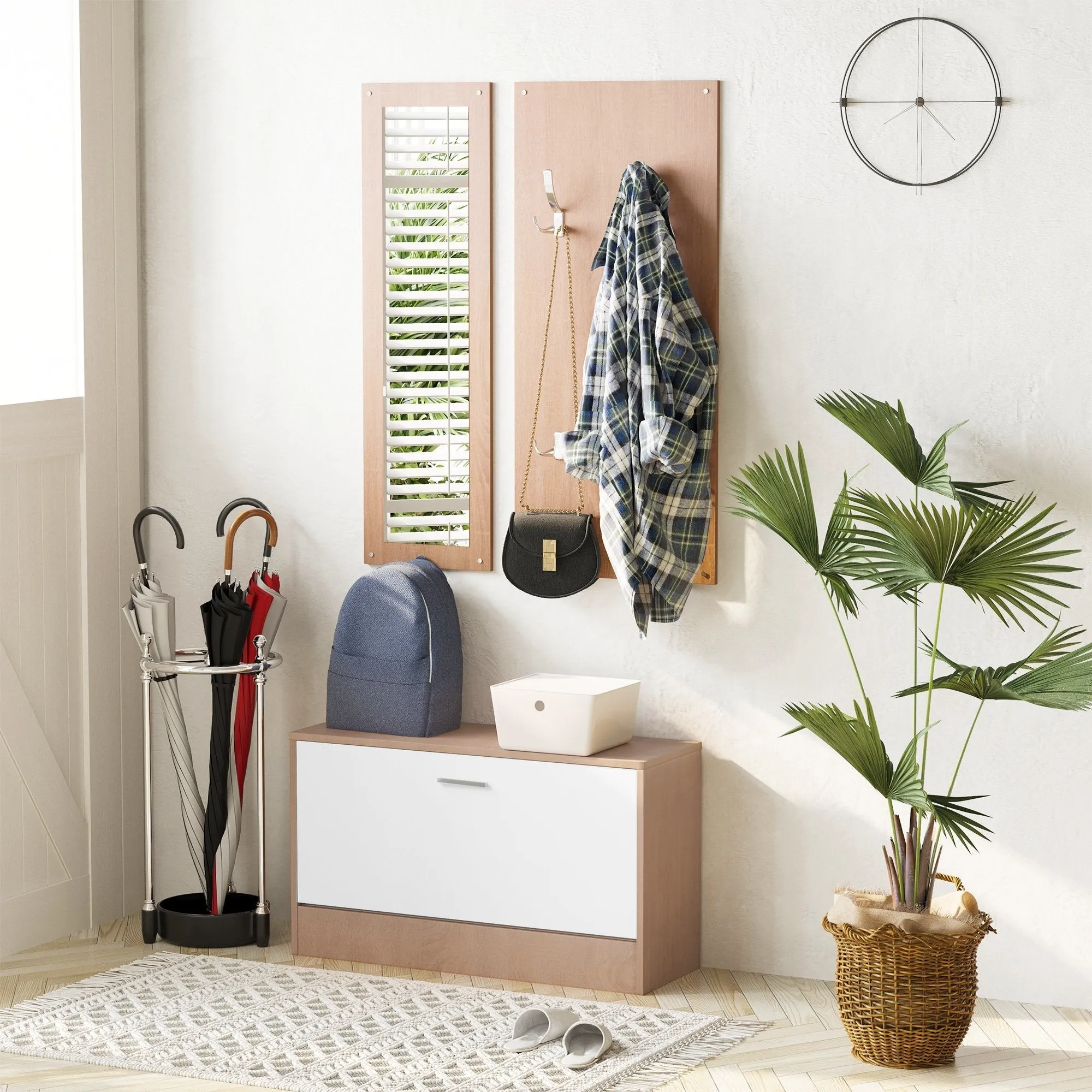Set 3 pieces SCANDLE HAPPENDIBITS Mirror Wardrobe Wardroba in Wooden, 80x27x46.5cm - Image 2