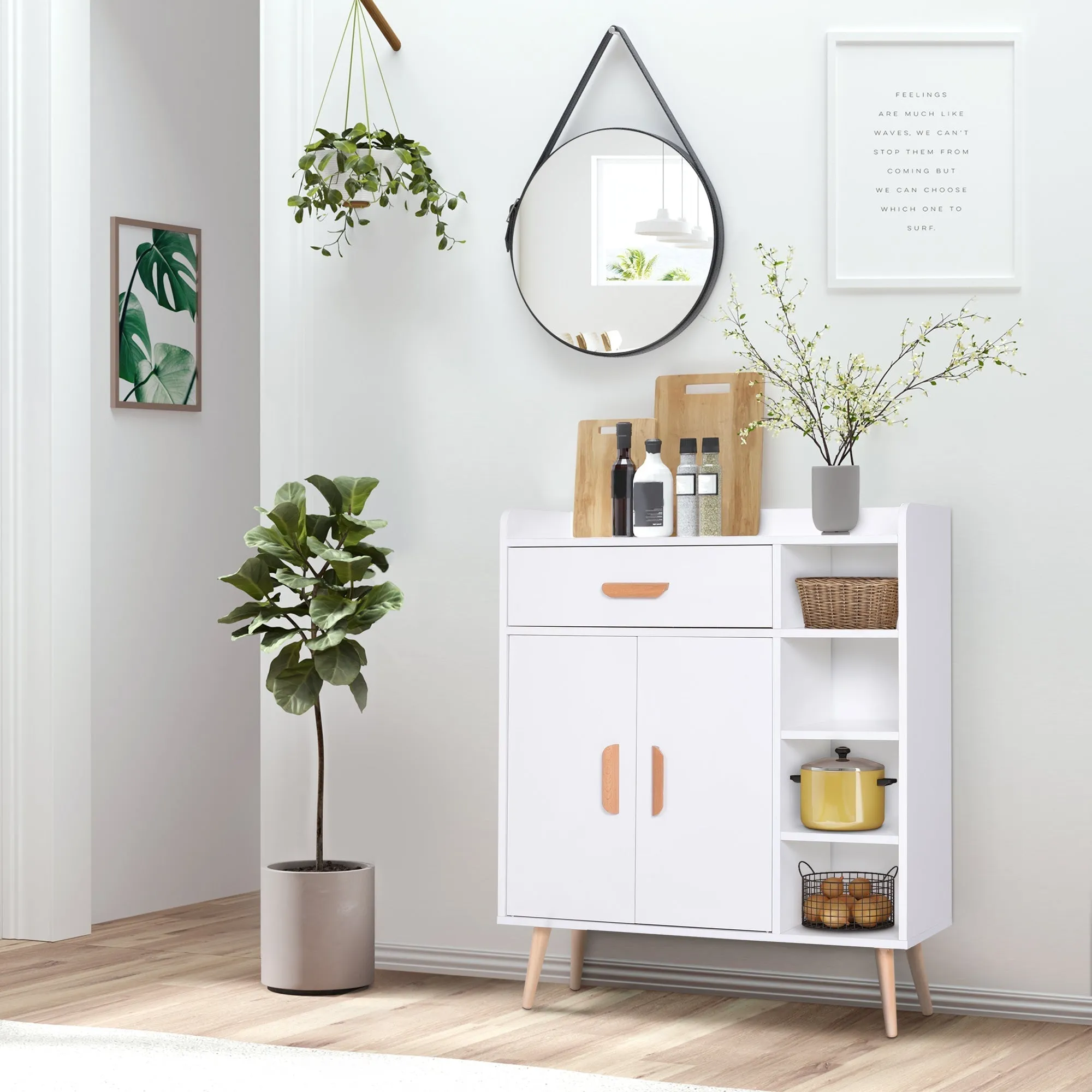 Cabinet with white pine pine feet 80 x 29.5 x 96cm - Image 2