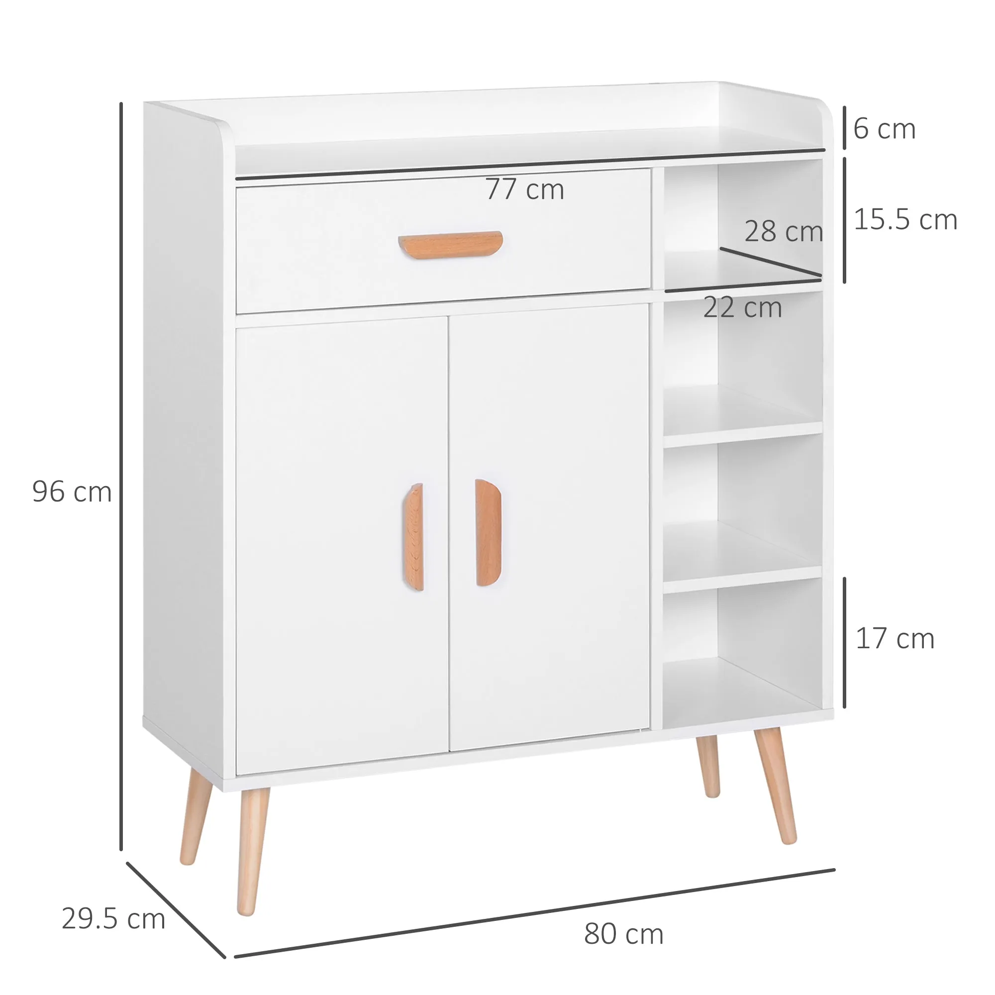 Cabinet with white pine pine feet 80 x 29.5 x 96cm - Image 3