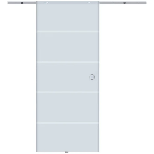Internal Sliding Door in Frosted and Satin Glass with B3 Aluminum Track for Bathroom Kitchen Study Glass 205x 90x 0.8cm