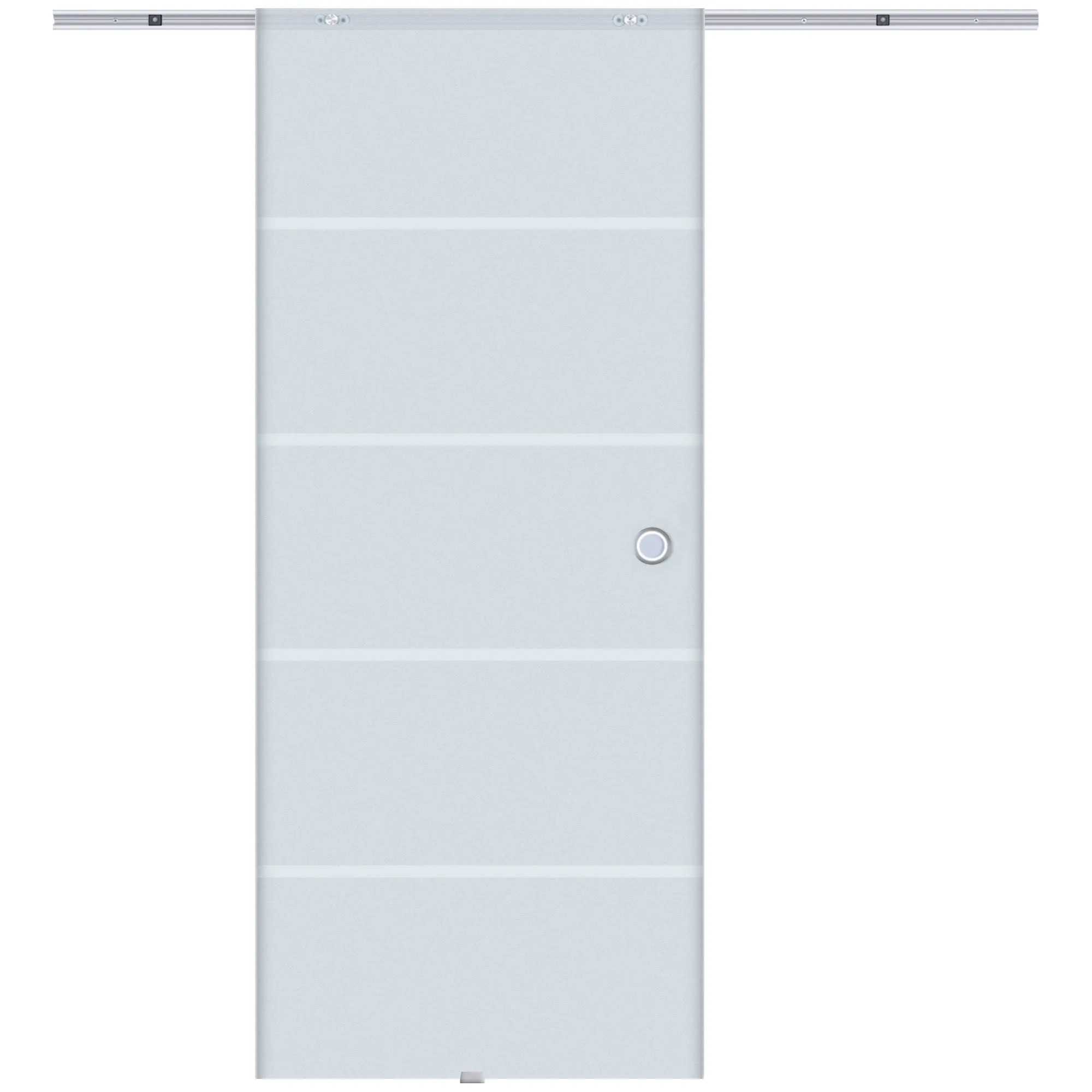 Internal Sliding Door in Frosted and Satin Glass with B3 Aluminum Track for Bathroom Kitchen Study Glass 205x 90x 0.8cm