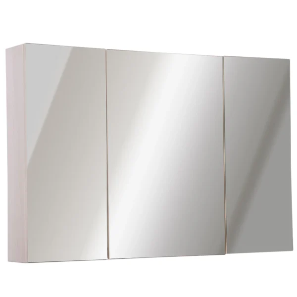 Kleankin 3 doors wall unit with octal with oak mirror 90x60x13.5 cm