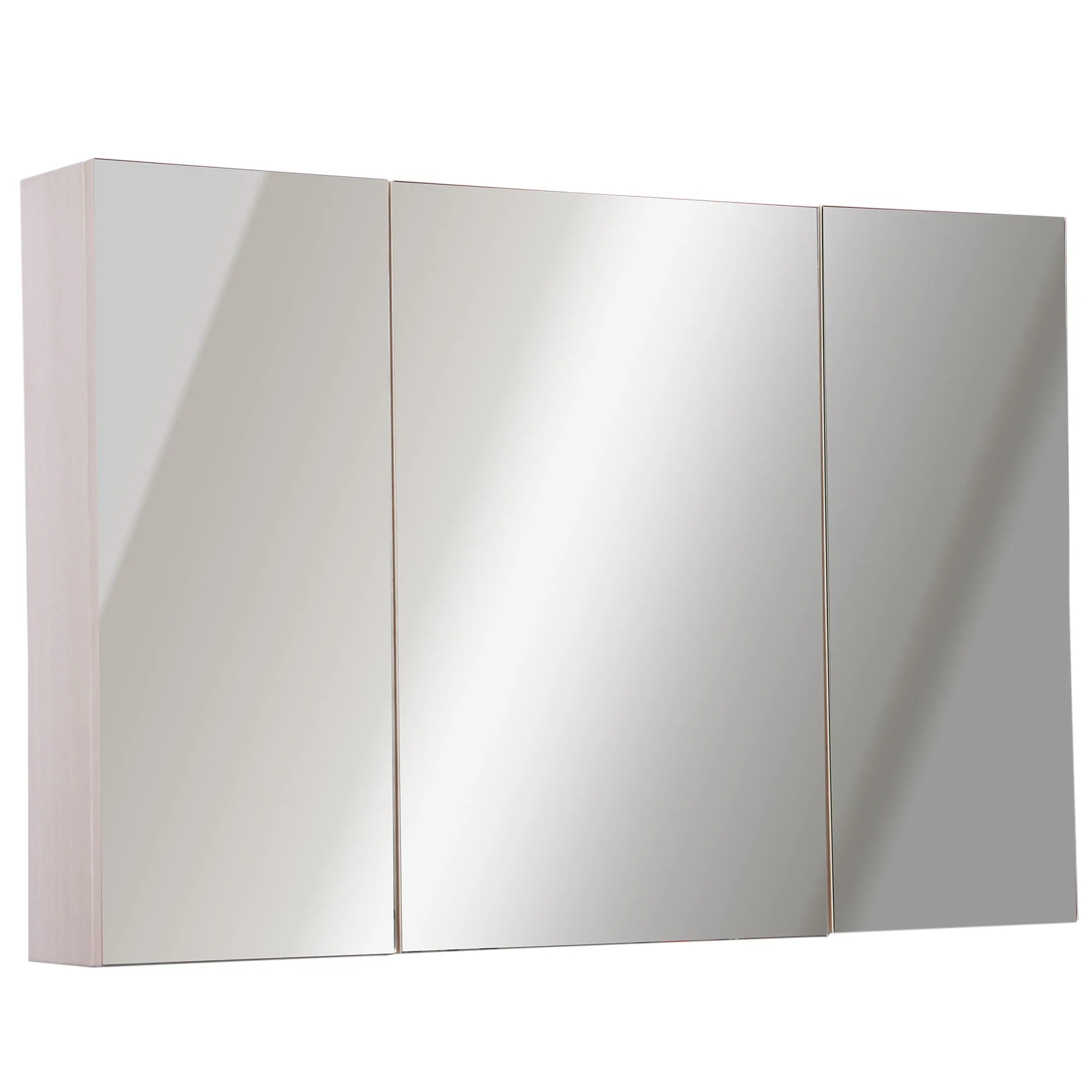 Kleankin 3 doors wall unit with octal with oak mirror 90x60x13.5 cm