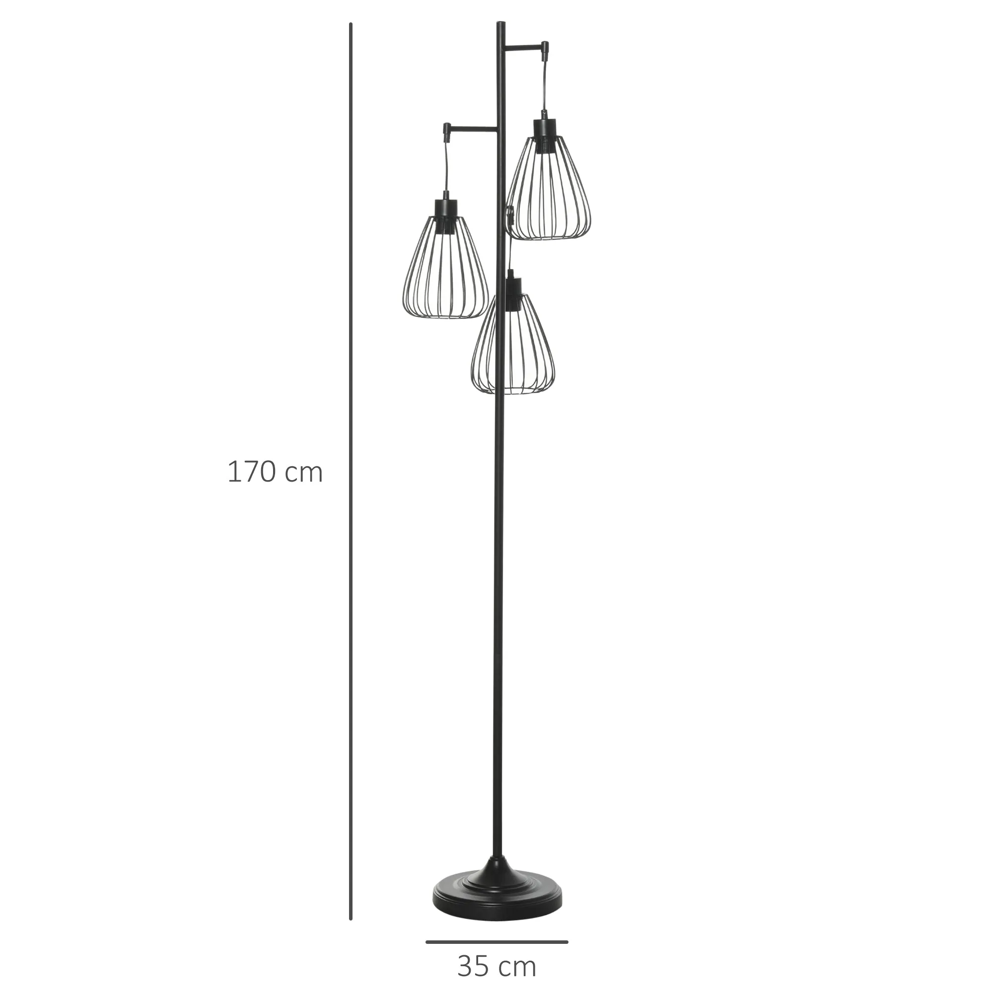 Vintage Industrial Black Metal Floor Lamp, Modern Standing Lamp Ф35 x 170cm - Image 3