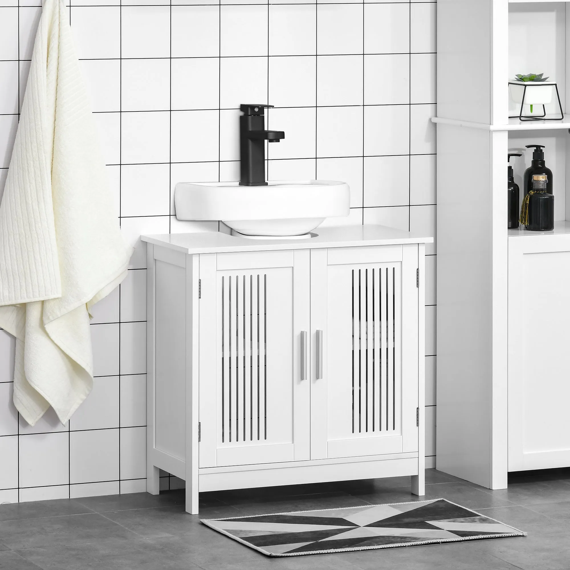 White Bathroom Sink Vanity | 60x30x60cm - Image 2