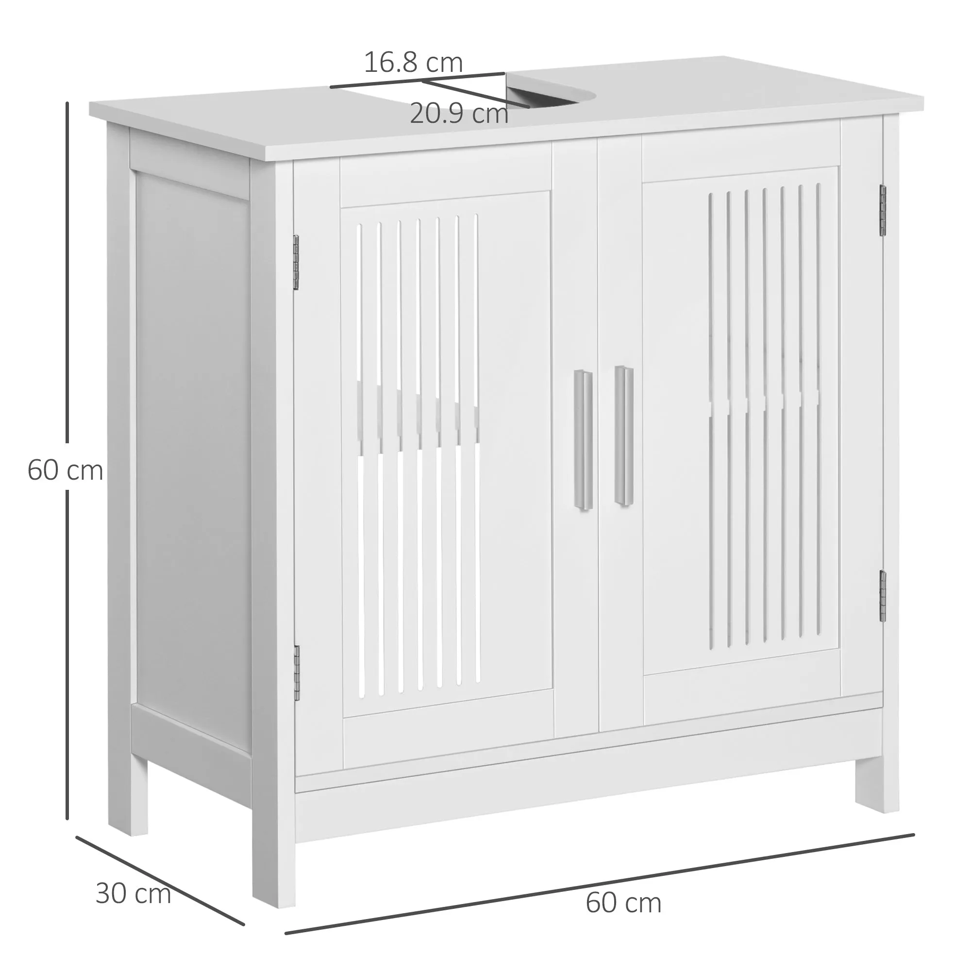 White Bathroom Sink Vanity | 60x30x60cm - Image 3