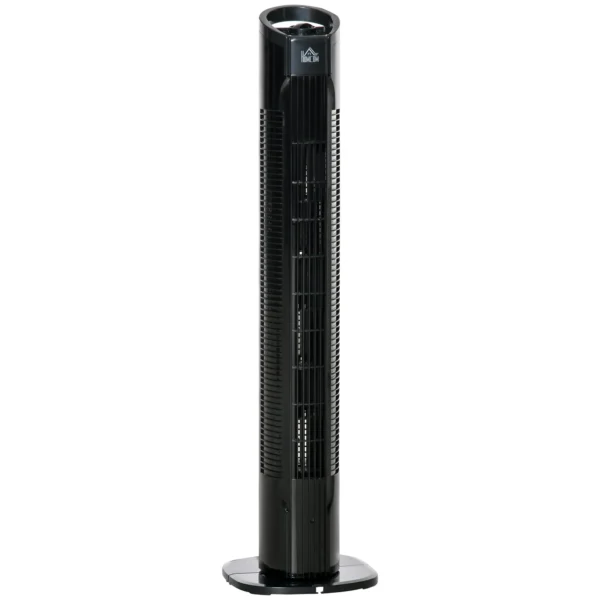 Column 3 -speed ventilator with 70 Â° oscillation, round flat and transport handle, 50W power, Ñ„20x78.5cm black
