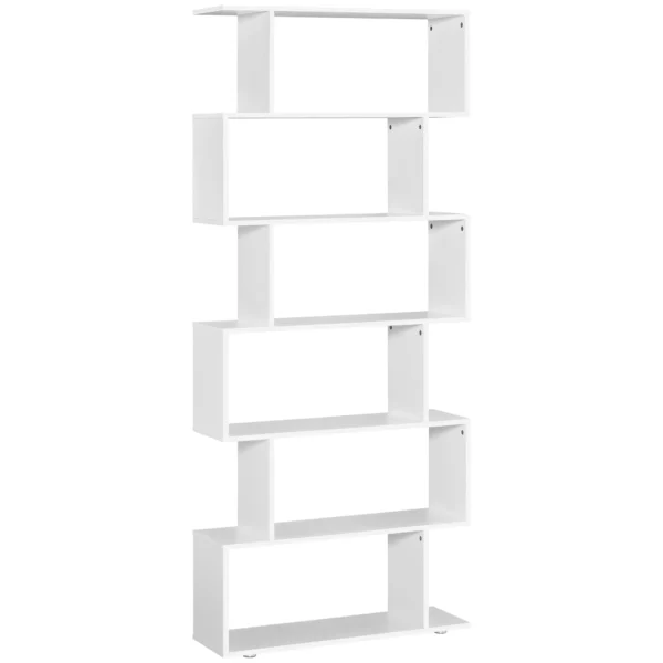 Design Bookcase Office Furniture Wooden Shelf 80x24x191cm White