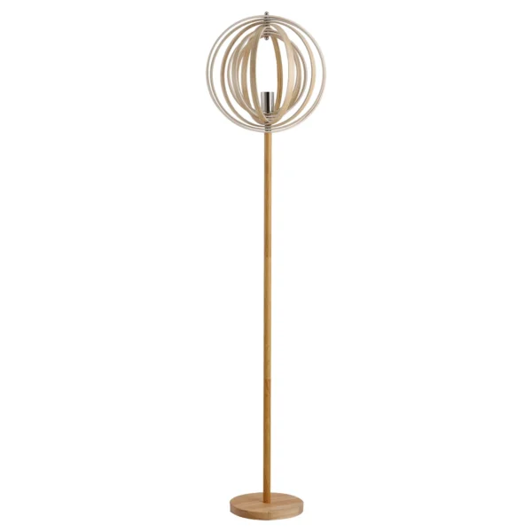 Earth lamp design with lampshade with adjustable rings in wooden bulbs E27 Ñ„38 x 160 cm