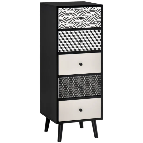 Unit with Drawers Geometric Fantasy, Modern Furniture | 40x40x11.5cm Grey Black
