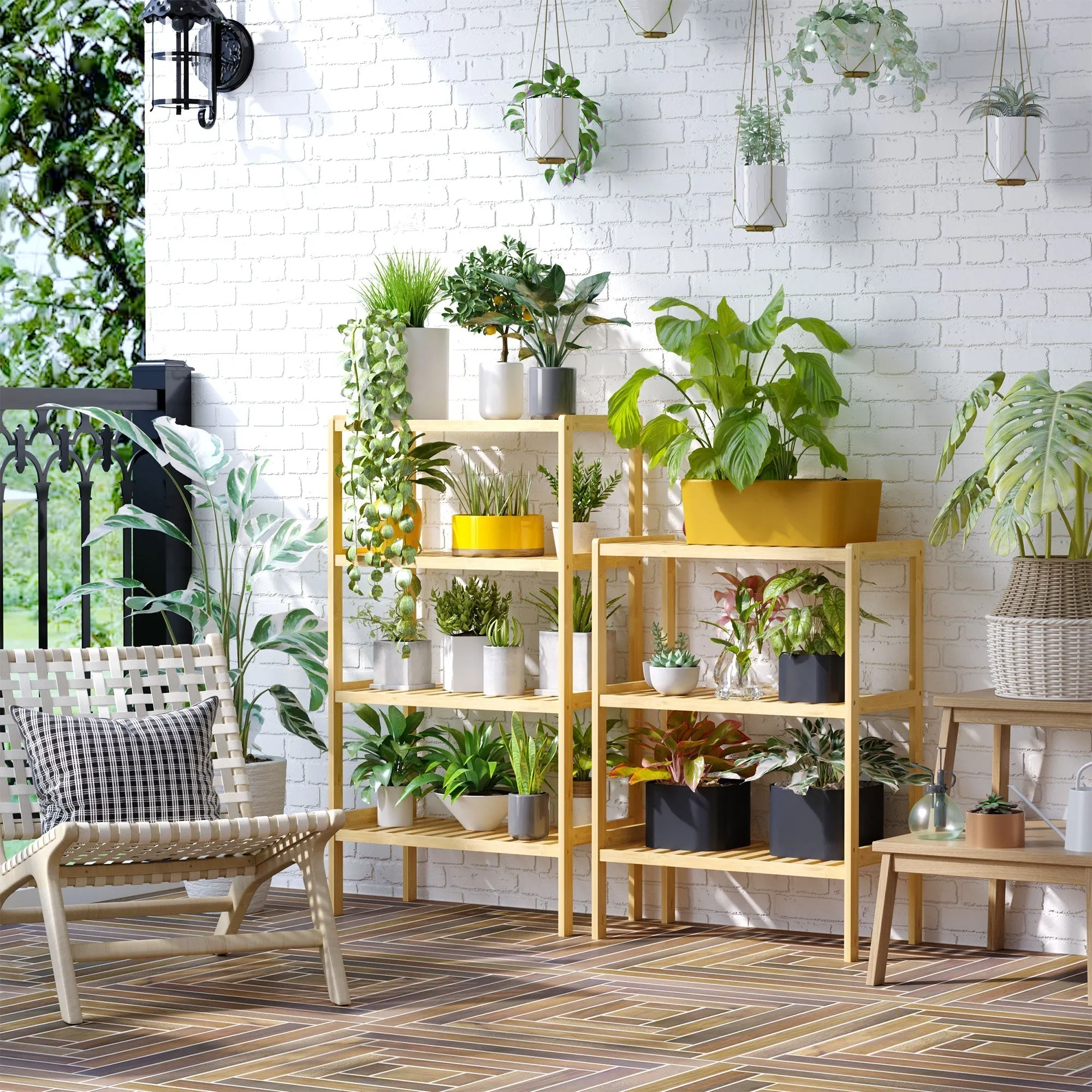 Multiuse mobile 3 levels saving in bamboo for bathroom and living room, 62x33x80cm - Image 2