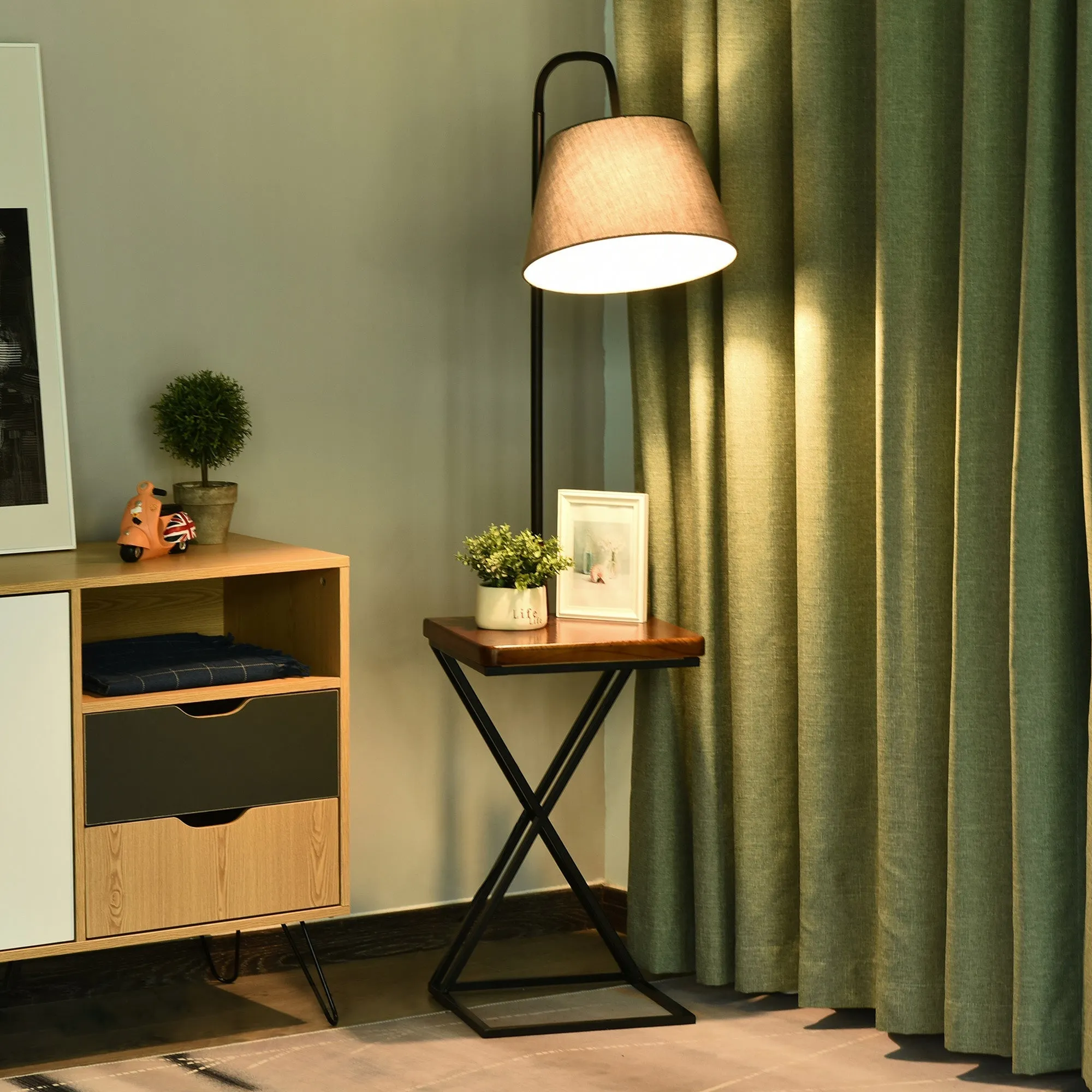 Modern Floor Lamp with Wireless Charger and Flexible Head for Living Room, Bedroom and Office, 36x36x165 cm - Image 2