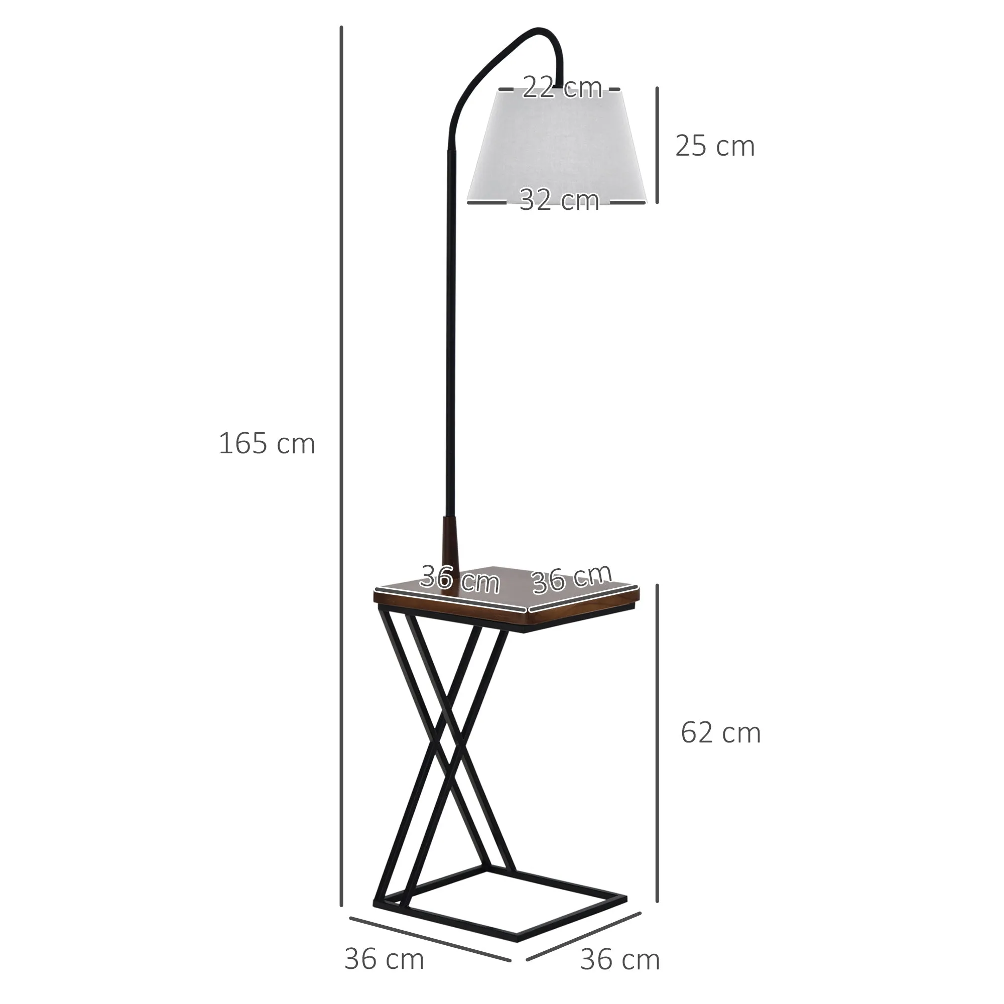Modern Floor Lamp with Wireless Charger and Flexible Head for Living Room, Bedroom and Office, 36x36x165 cm - Image 3