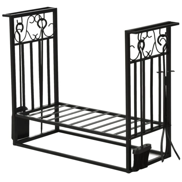Portalgna in black steel for interiors and outdoors with 4 tools included