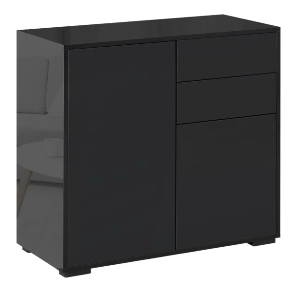 Multipurpose Cabinet for Home and Office with 2 Drawers and 2 Cabinets, Push-Open, 79x36x74cm