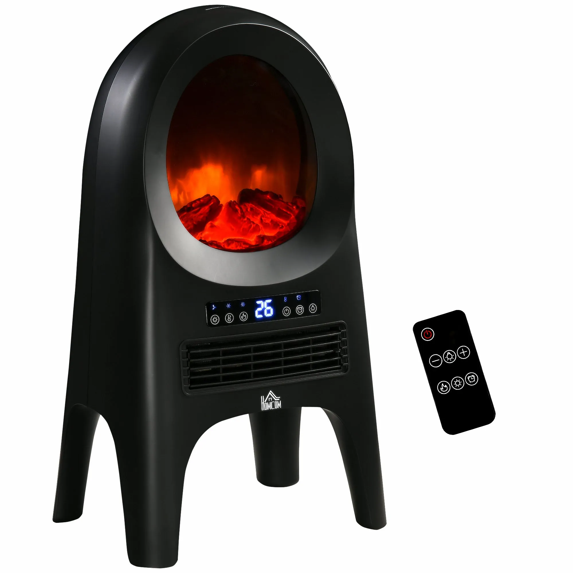 3 Heating Modes Fan Heater with 3 Adjustable Temperatures, 33.7x25. 5x60.4 cm, Black