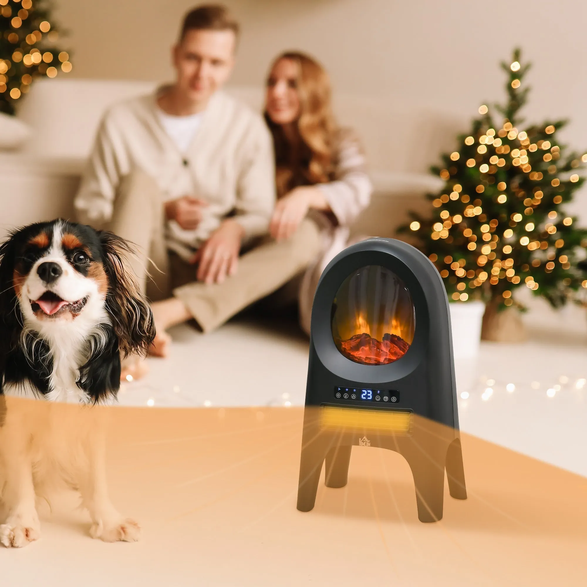 3 Heating Modes Fan Heater with 3 Adjustable Temperatures, 33.7x25. 5x60.4 cm, Black - Image 2