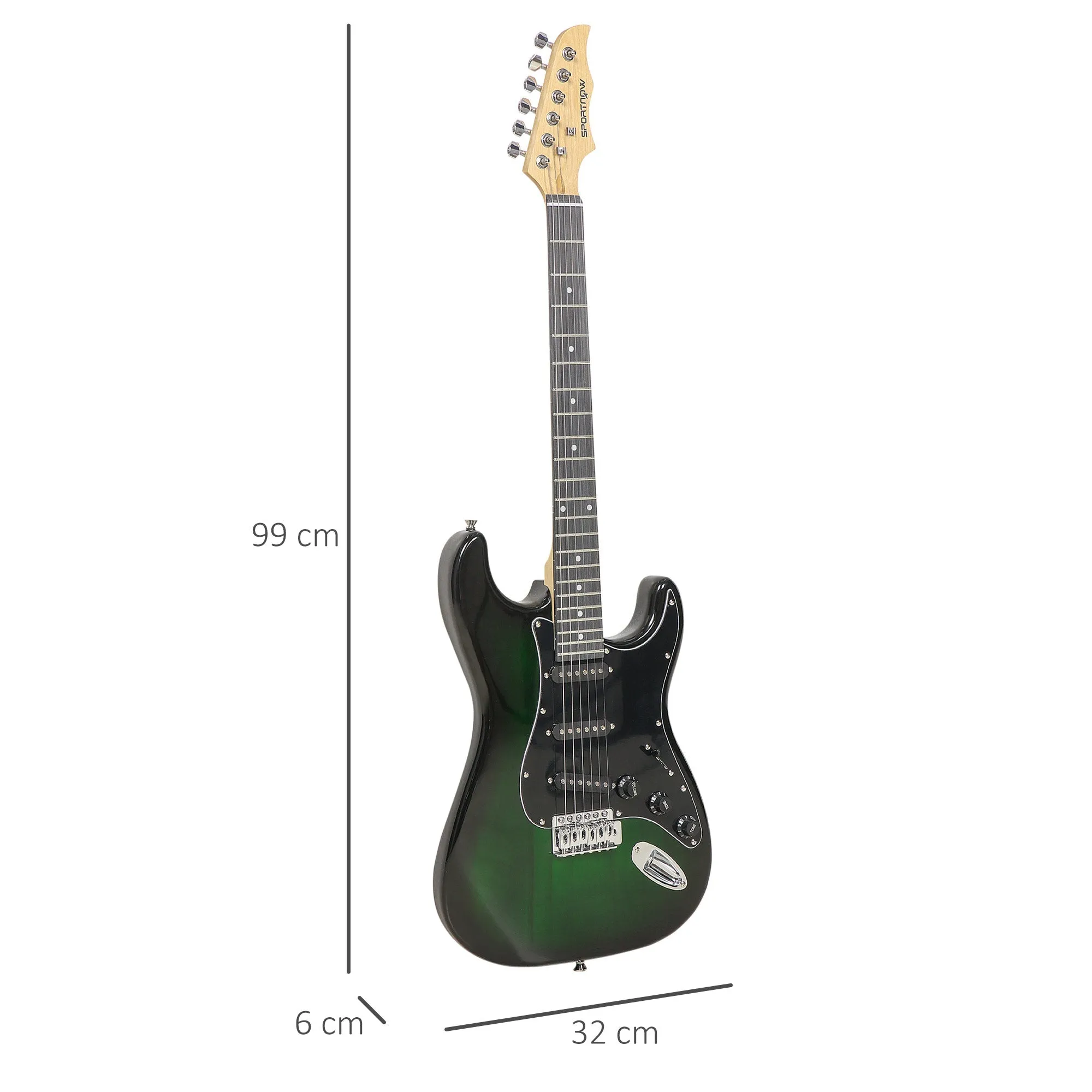 Electric Guitar with 15W Amplifier, Bag, Shoulder Strap and Digital Tuner, Black - Image 3