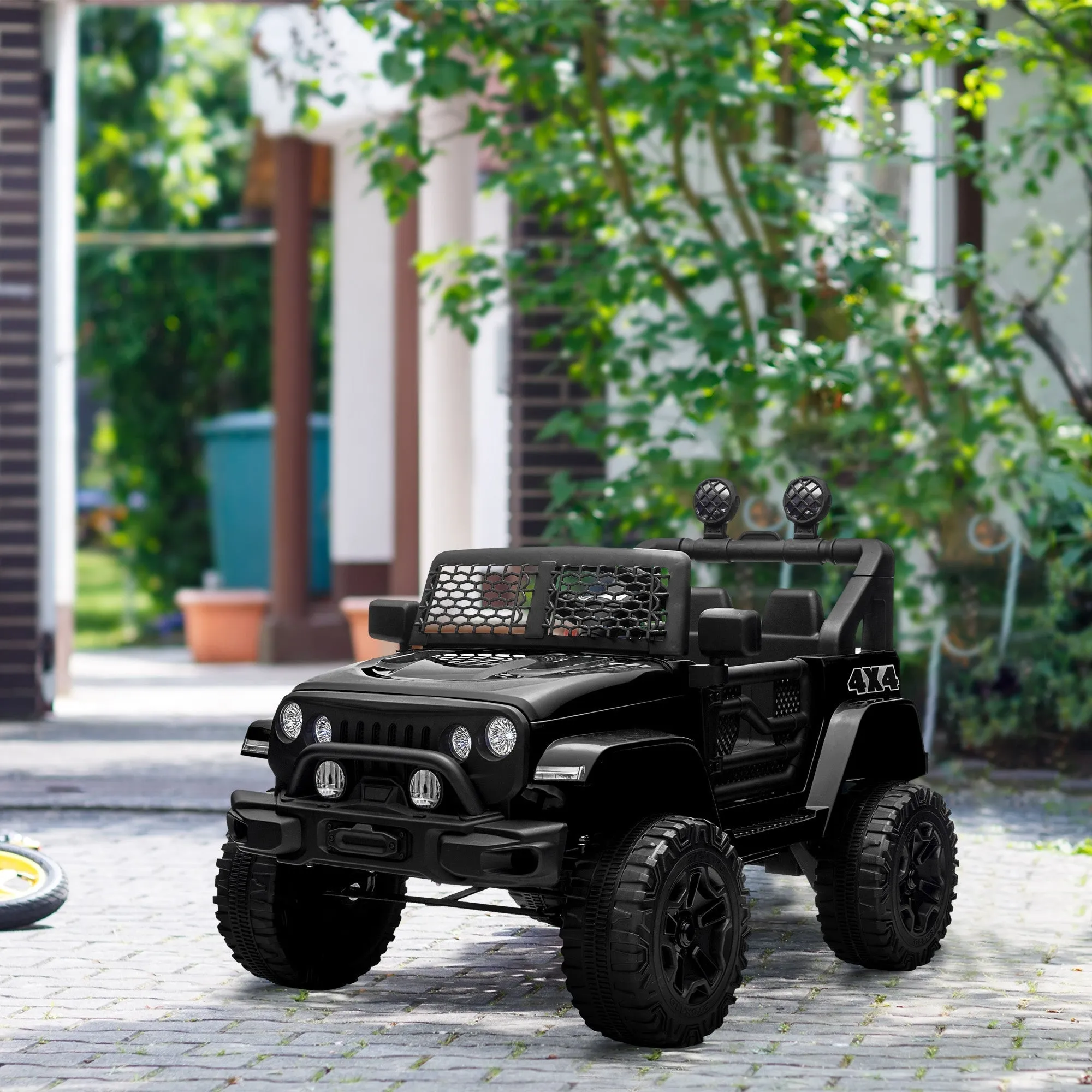 Electric Ride-On Car for Kids 3-6 Years 12V with Remote Control, Headlights and Horn, 100x64. 2x71 cm, Black - Image 2