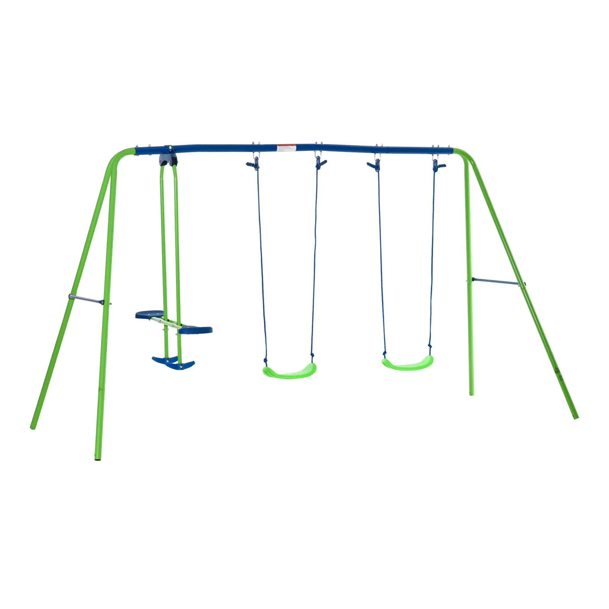 Garden Swing Set for 4 Children, 1 Double Swing and 2 Single Swings, Weight Capacity 45kg (Swing) 180kg (Total), 280x140x178cm