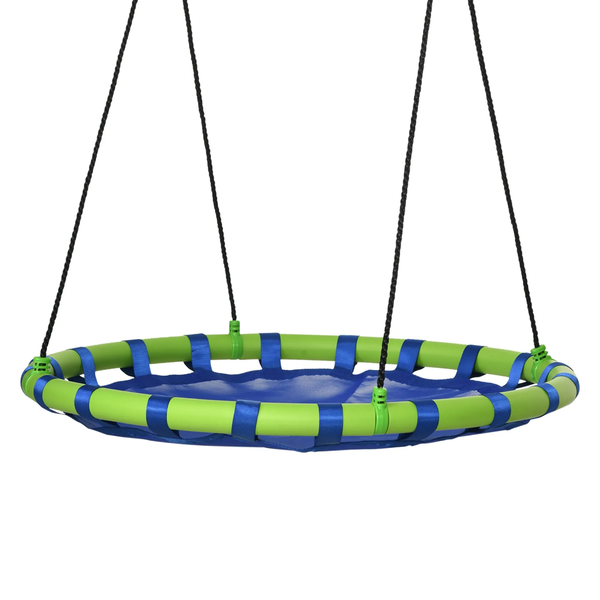 Garden Swing for Children 3-8 Years Ø100cm and Adjustable Ropes, Blue - Image 2