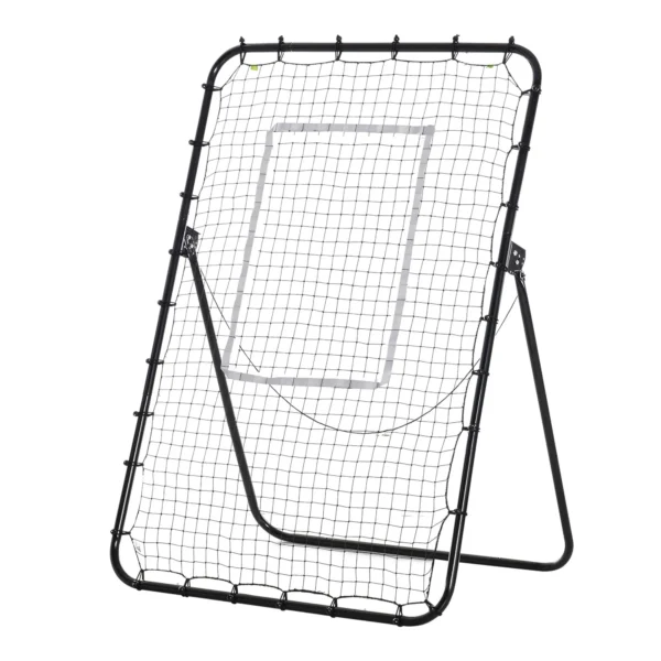 Folding Rebound Football Football Network with Targeable Target, Height and Angolars, Metal and PE, 123x73x178.5cm, Black