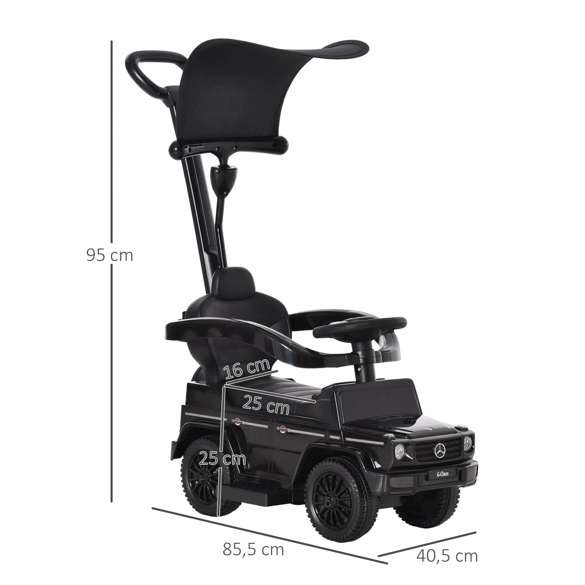 Mercedes-Benz G350 model pushing machine for children, black - Image 3