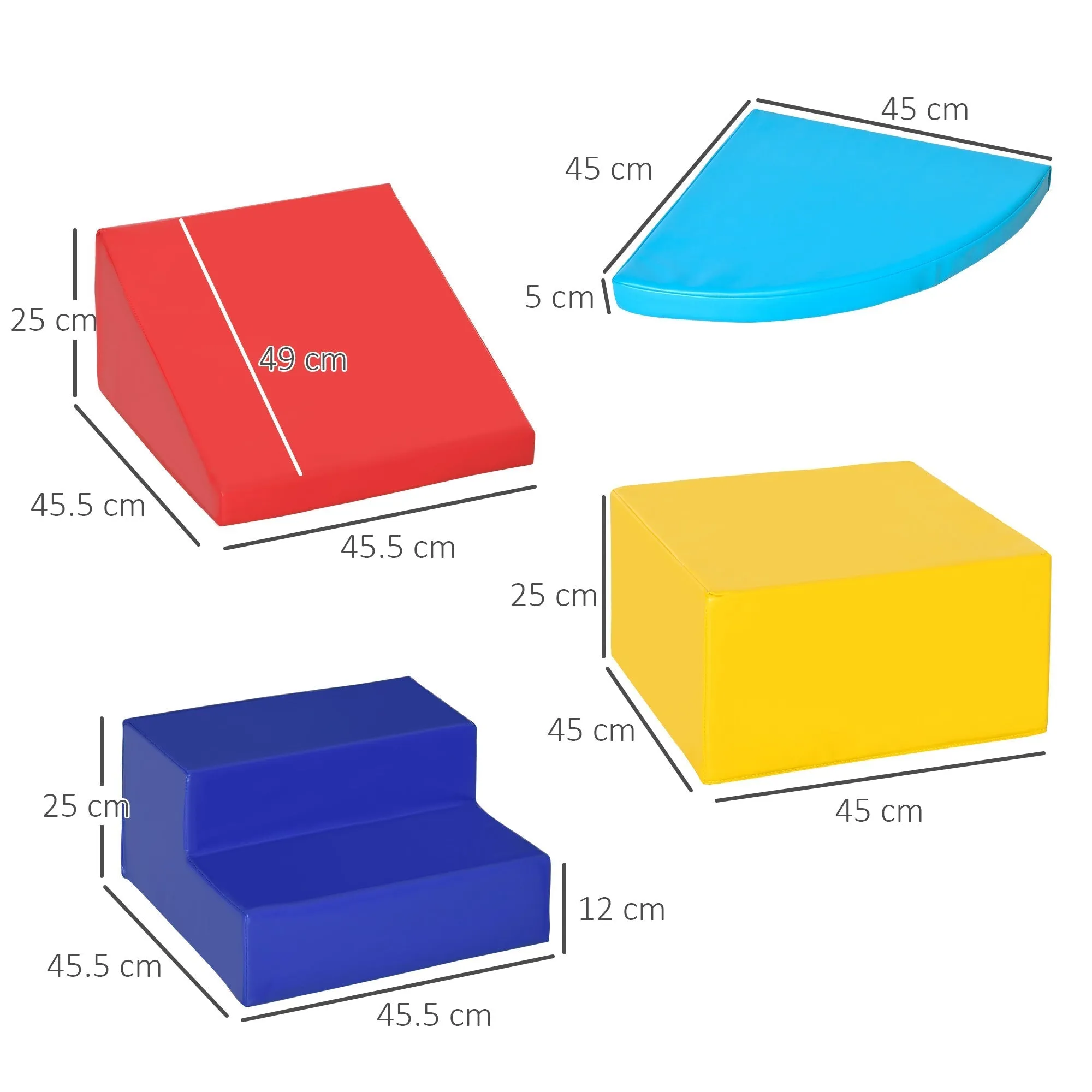 Set Soft Construction of 4 Pieces Educational Game for Children Age 1-3 years for home and school - Multicolor - Image 3
