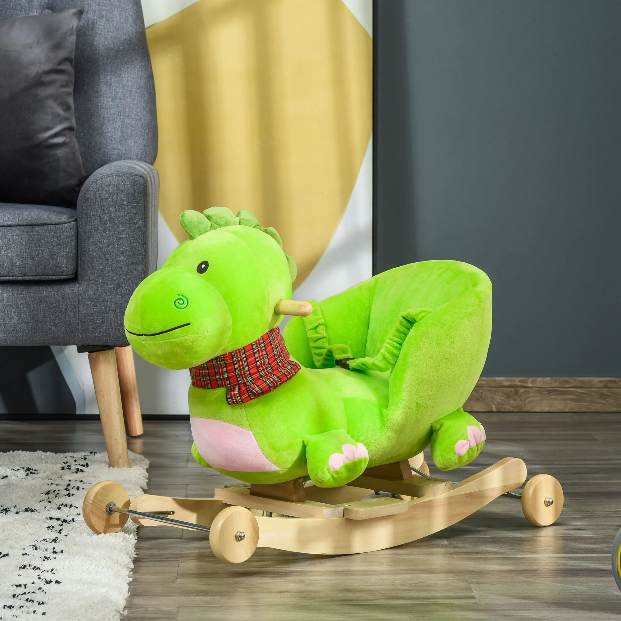 Green Rocking Dragon with Wheels| 2-3 Years - Image 2