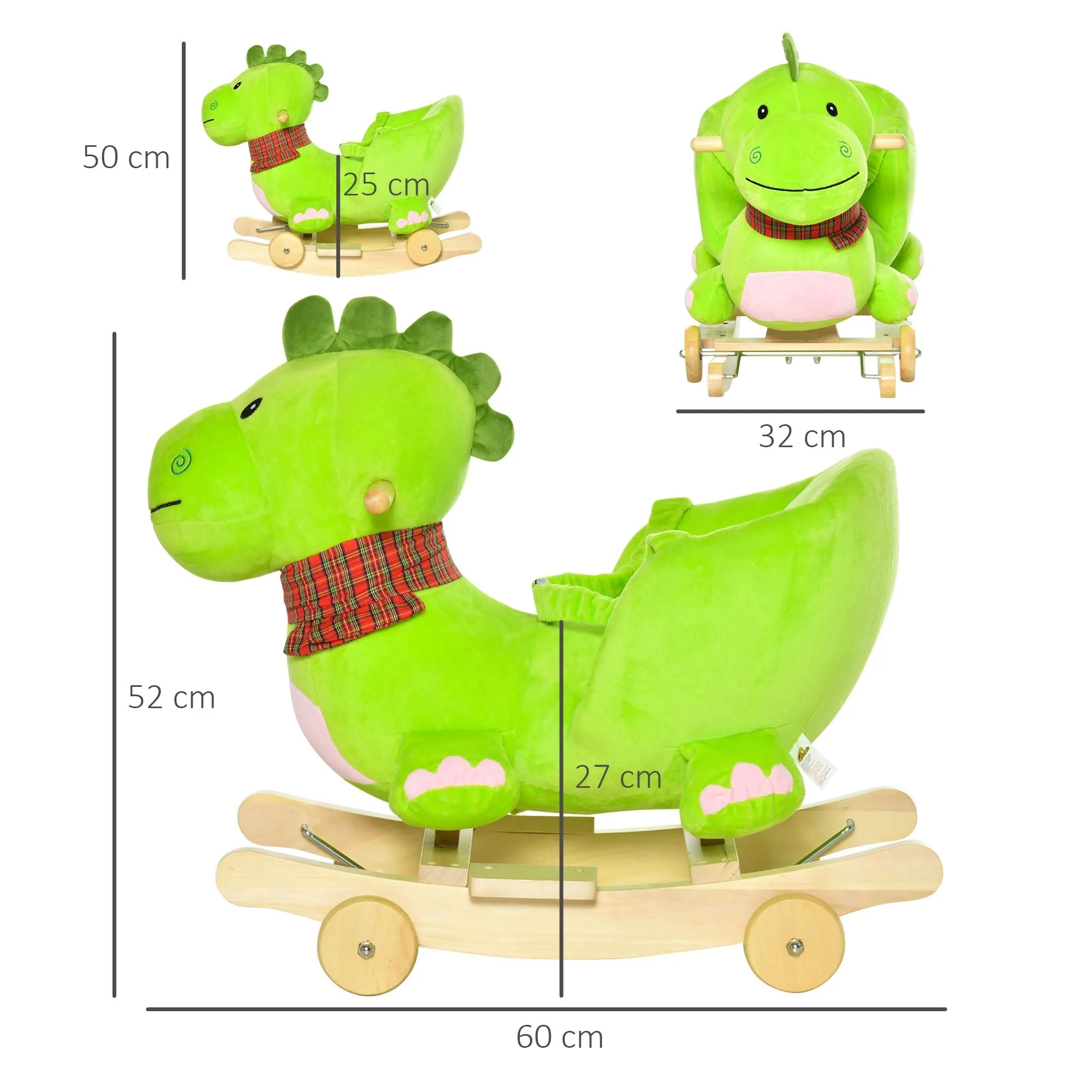Green Rocking Dragon with Wheels| 2-3 Years - Image 3