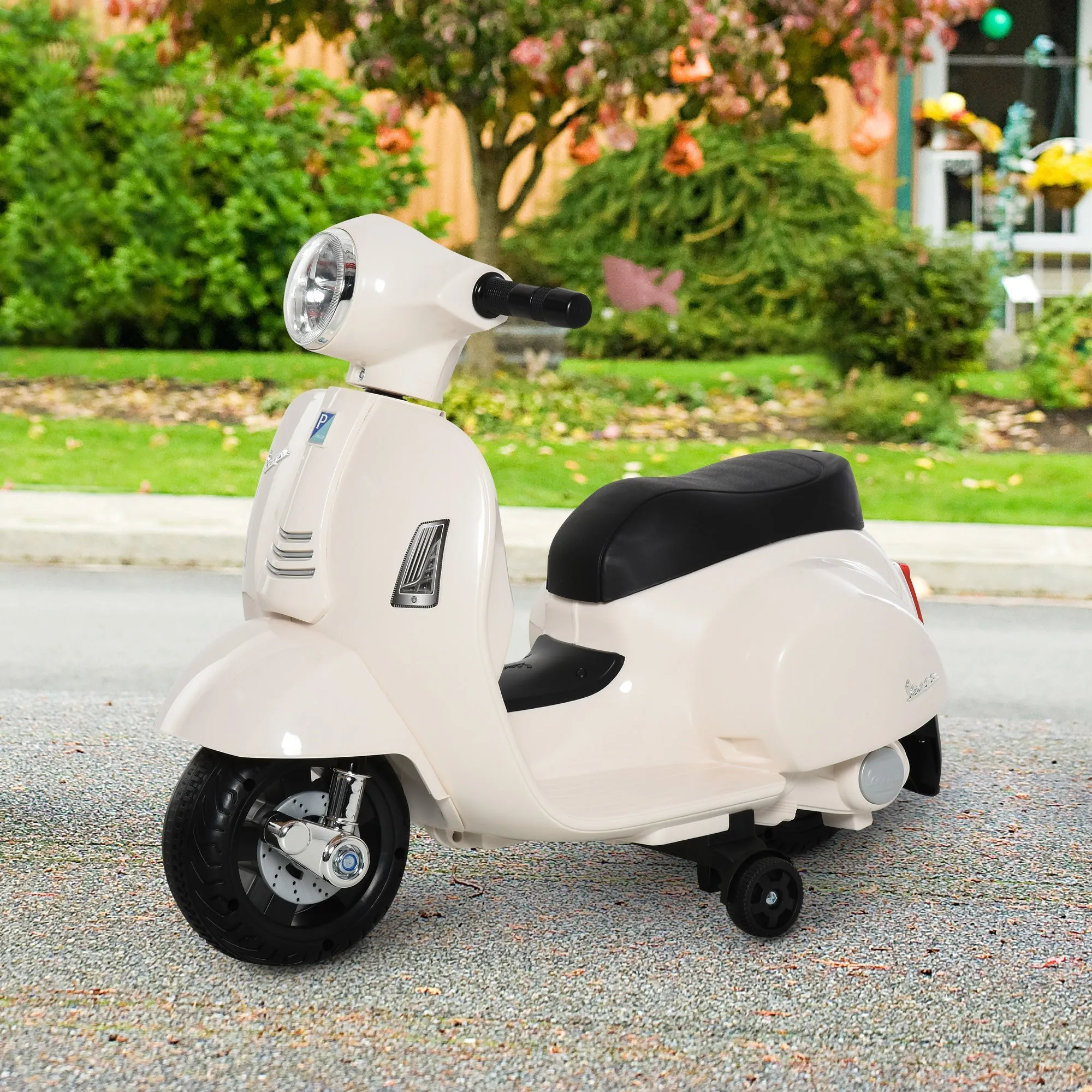 Officially Licensed Kids Electric Scooter, 6V Battery, Headlights and Horn, for Children 18-36 Months, White, 66.5x38x52cm - Image 2