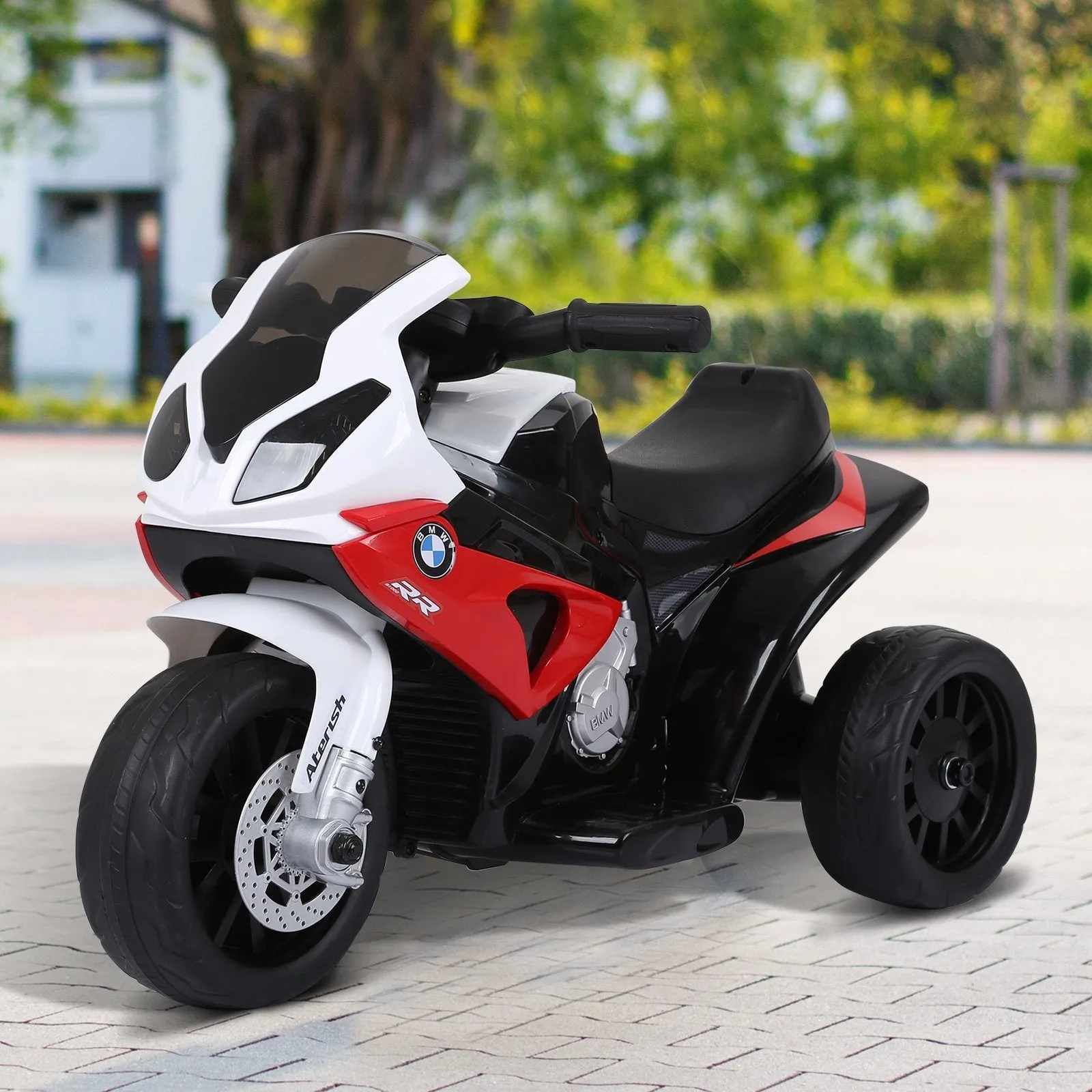 electric motorcycle for children max. 20kg with bmw license, 3 wheels, 6V rechargeable battery, red white, 66x37x44cm - Image 2