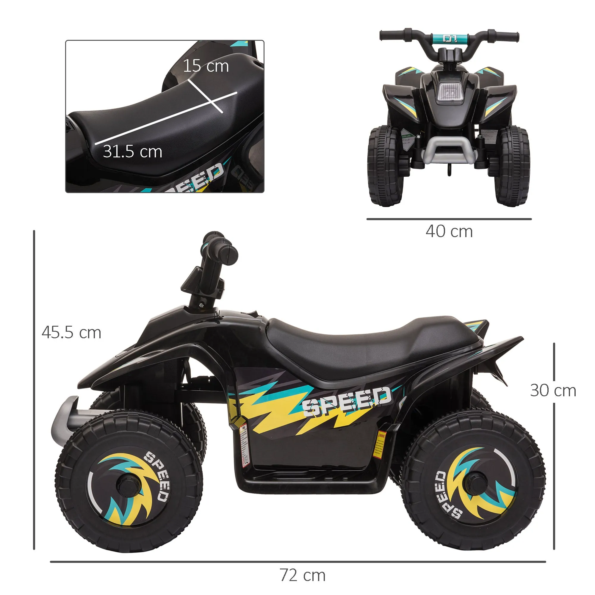 Quad for electric children with rechargeable 6V - black battery - Image 3