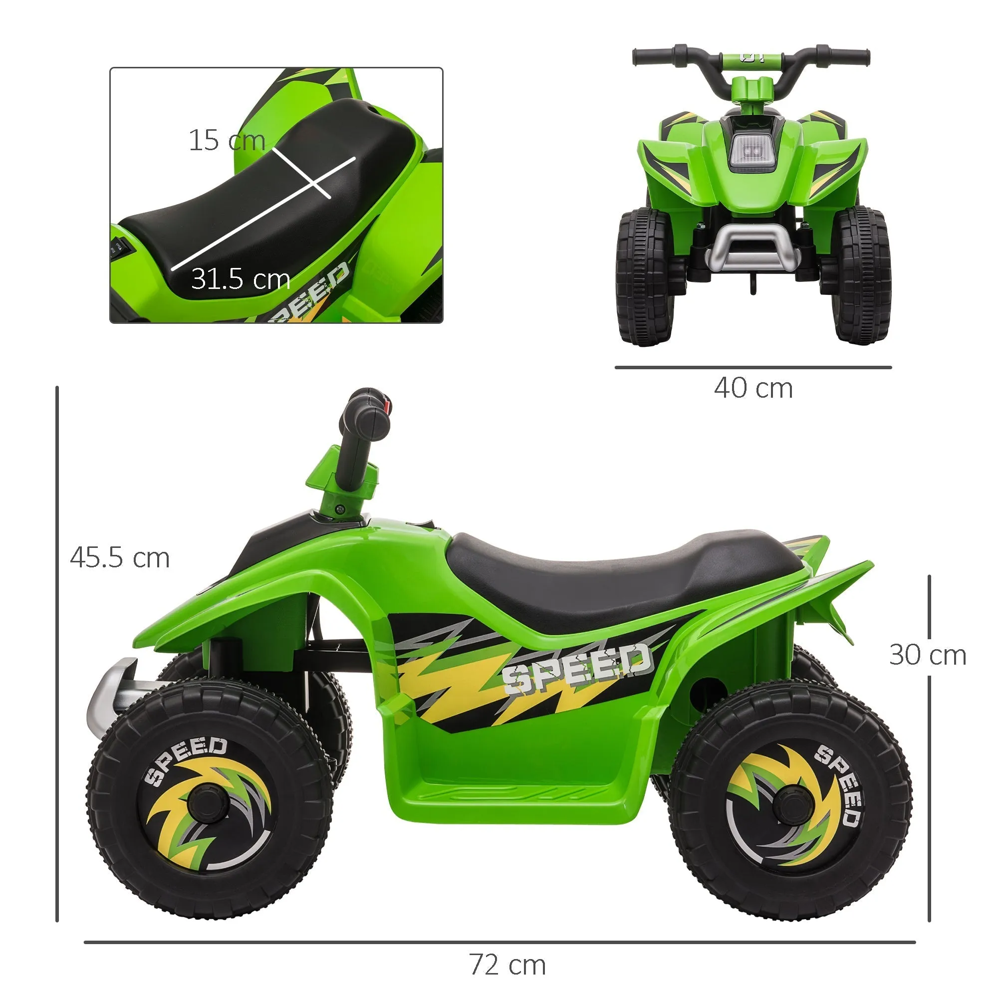 Quad for electric children with rechargeable 6V - green battery - Image 3