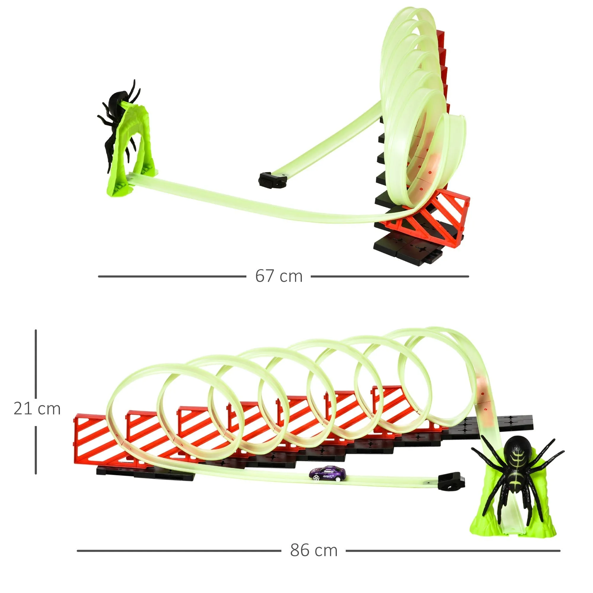 track for cars with luminous effects and car, for children for 3-6 years, 86x67x21cm - multicolor - Image 3