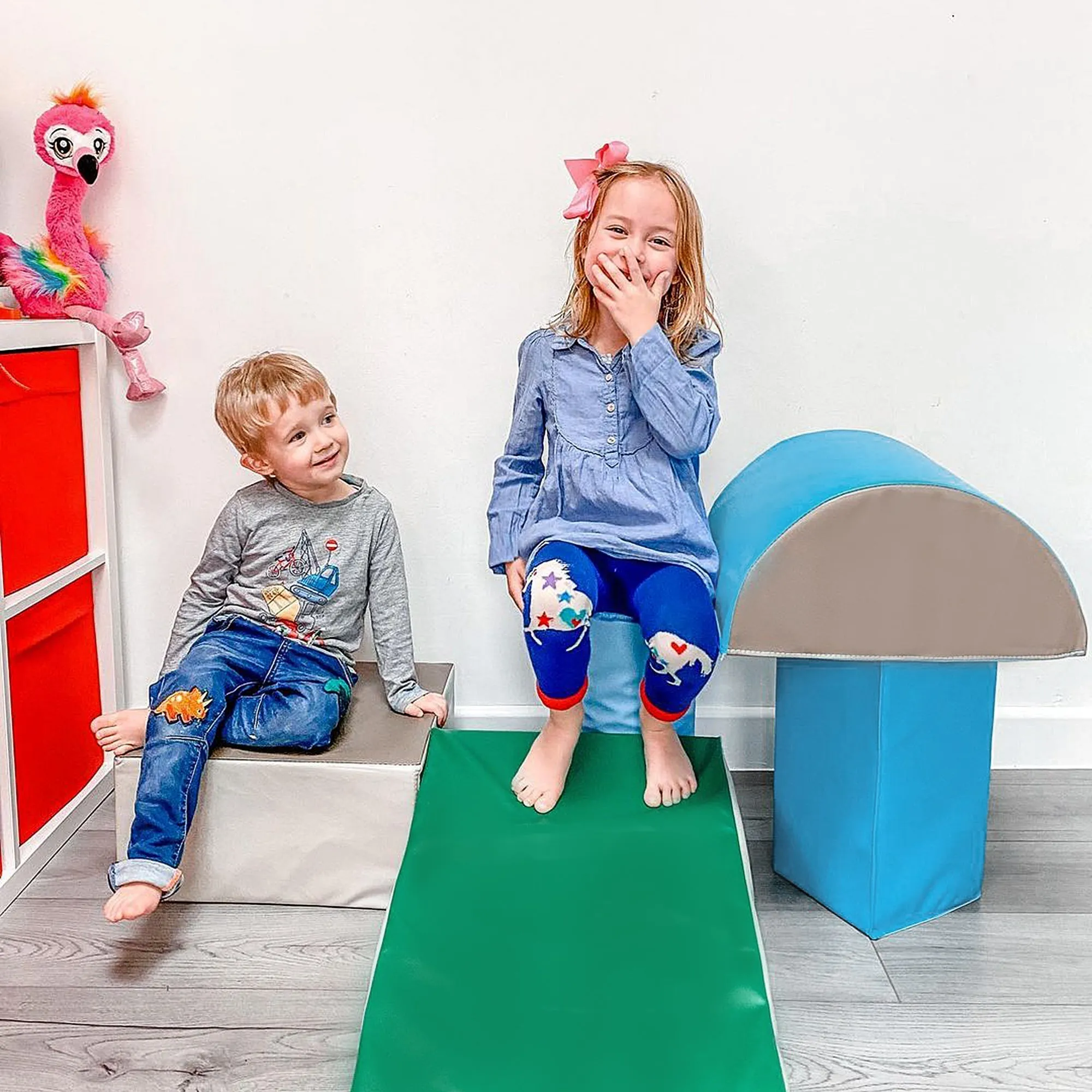 Set 5 Soft buildings without phthalates, game for children educational age of 1-3 years for home and school, multicolor - Image 2