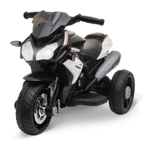 Electric Motorcycle for Children 3-5 Years Max. 25kg with Lights, Music, 6V Battery and 3km/h Speed, 86cm x 42cm x 52cm Black