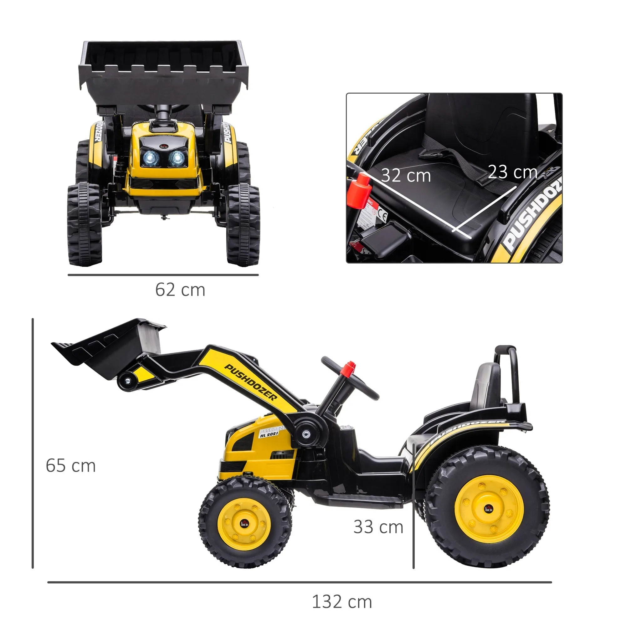 rideable excavator for children 3-5 years - yellow - Image 3