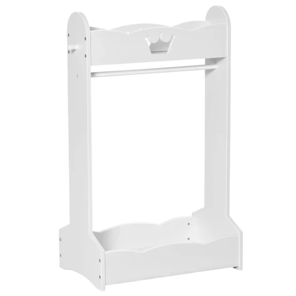 Children's Coat Rack with Shelves and Side Hooks, Wooden Nursery Furniture, 70.5x37x103cm, White