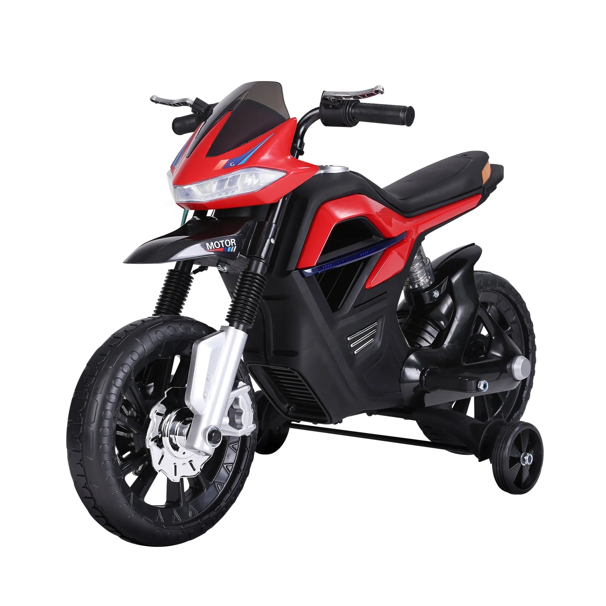 Motorcycle Cross for children, realistic and safe electric motor with headlights and red and black music - Image 2
