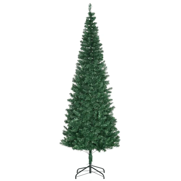 CHRISTMAS TREE - 210cm Slim Artificial Christmas Tree with 631 Branches Metal Stand